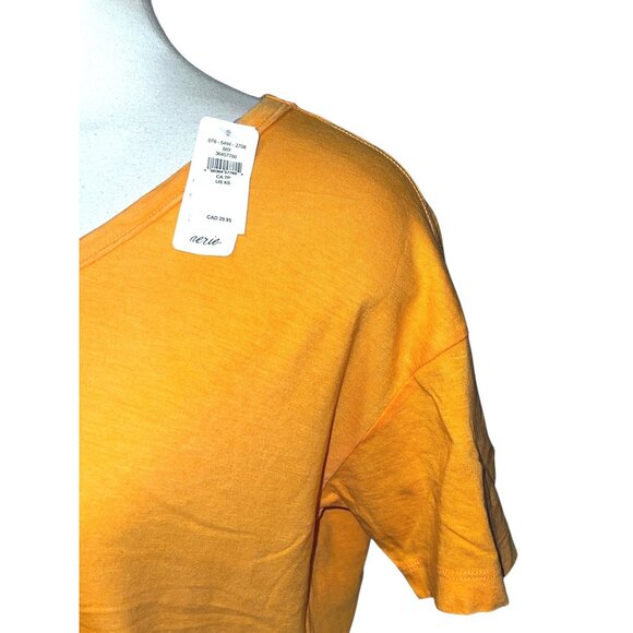 Aerie Womens V-Neck T-Shirt In Orange Sz XS Womens Oversized T Shirt - Picture 6 of 15